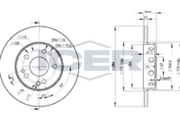 HELLA PAGID 8DD355101011 - Lado de montaje: Eje delantero<br>Tipo de disco de frenos: ventilación interna<br>Diámetro exterior [mm]: 284<br>Espesor de disco de frenos [mm]: 22<br>Altura [mm]: 43,5<br>Espesor mínimo [mm]: 19,4<br>Diámetro interior [mm]: 154<br>corona de agujeros - Ø [mm]: 112<br>Diámetro de centrado [mm]: 67<br>Diseño/cantidad de taladros: 05/08<br>Diámetro de orificio para perno de rueda [mm]: 15<br>Artículo complementario / información complementaria 2: sin buje de rueda<br>Artículo complementario / información complementaria 2: sin cojinete rueda<br>Artículo complementario / información complementaria 2: sin perno de sujeción de rueda<br>Peso [kg]: 6<br>Nº de información técnica: 52117<br>