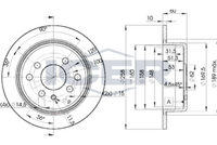 HELLA PAGID 8DD355100651 - Lado de montaje: Eje trasero<br>Dinámica de frenado / conducción: para vehículos con ABS<br>Tipo de disco de frenos: macizo<br>Diámetro exterior [mm]: 258<br>Espesor de disco de frenos [mm]: 10<br>Altura [mm]: 60,1<br>Espesor mínimo [mm]: 8,4<br>Diámetro interior [mm]: 160,8<br>corona de agujeros - Ø [mm]: 100<br>Diámetro de centrado [mm]: 62<br>Diseño/cantidad de taladros: 04/05<br>Diámetro de orificio para perno de rueda [mm]: 14,5<br>Artículo complementario / información complementaria 2: sin buje de rueda<br>Artículo complementario / información complementaria 2: sin cojinete rueda<br>Artículo complementario / información complementaria 2: sin perno de sujeción de rueda<br>Peso [kg]: 4<br>Nº de información técnica: 50407<br>