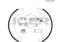 FEBI BILSTEIN 170867 - Lado de montaje: Eje trasero<br>Ancho [mm]: 42<br>Artículo complementario/Información complementaria: con accesorios<br>Sistema de frenos: Bendix<br>Diámetro interior de tambor de freno [mm]: 172<br>