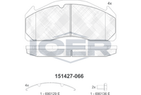 ICER 151427066 - Juego de pastillas de freno