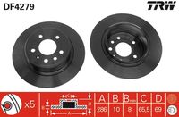 TRW DF4279 - Lado de montaje: Eje delantero<br>Medida de rosca: 11,3<br>Diámetro exterior [mm]: 288<br>Espesor de disco de frenos [mm]: 25<br>Espesor mínimo [mm]: 22<br>Tipo de disco de frenos: ventilado<br>Número de orificios: 7<br>corona de agujeros - Ø [mm]: 110<br>Diámetro de centrado [mm]: 70<br>Altura [mm]: 41<br>Color: negro<br>Superficie: barnizado<br>Homologación: E1 90R-02 C0176/0490<br>