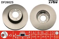 TRW DF2602S - Disco de freno - TRW SINGLE