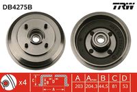 TRW DB4275B - Tambor de freno