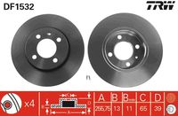 TRW DF1532 - Lado de montaje: Eje trasero<br>Dinámica de frenado / conducción: para vehículos con ABS<br>Superficie: barnizado<br>Tipo de disco de frenos: macizo<br>Diámetro exterior [mm]: 226<br>Espesor de disco de frenos [mm]: 10<br>Espesor mínimo [mm]: 8<br>Altura [mm]: 71<br>Diámetro de centrado [mm]: 39,8<br>Número de orificios: 4<br>Medida de rosca: M12 x 1,50<br>corona de agujeros - Ø [mm]: 100<br>Color: negro<br>SVHC: No hay información disponible, diríjase al fabricante.<br>