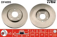 TRW DF4095 - Disco de freno