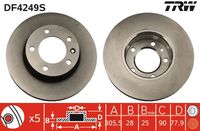 TRW DF4249S - Disco de freno