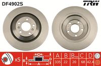 TRW DF4902S - Disco de freno - TRW SINGLE