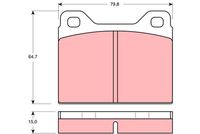 TRW GDB131 - Lado de montaje: Eje trasero<br>Tipo de vehículo: 264<br>Restricción de fabricante: ATE<br>Contacto avisador de desgaste: no preparado para indicador de desgaste<br>Homologación: E1 90R 01025/117<br>Altura [mm]: 56,6<br>Ancho [mm]: 61,7<br>Espesor [mm]: 14,5<br>SVHC: No hay información disponible, diríjase al fabricante.<br>