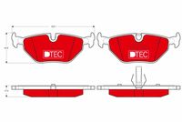 TRW GDB1344DTE - Lado de montaje: Eje trasero<br>Restricción de fabricante: ATE<br>Contacto avisador de desgaste: preparado para indicador desgaste<br>Homologación: E1 90R 01025/196<br>Altura [mm]: 44,9<br>Ancho [mm]: 123,1<br>Espesor [mm]: 17<br>SVHC: No hay información disponible, diríjase al fabricante.<br>