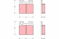 TRW GDB144 - Lado de montaje: Eje delantero<br>año construcción desde: 10/1975<br>Restricción de fabricante: ATE<br>Contacto avisador de desgaste: no preparado para indicador de desgaste<br>Homologación: E1 90R 01025/115<br>Altura [mm]: 56,5<br>Ancho [mm]: 61,7<br>Espesor [mm]: 15<br>Frenos: no para discos de freno cerámica/carbono<br>Frenos: sólo junto con discos de freno de acero<br>SVHC: No hay información disponible, diríjase al fabricante.<br>