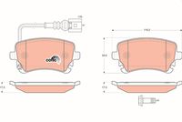 TRW GDB1557 - Lado de montaje: Eje delantero<br>Número de PR: 2E3<br>Restricción de fabricante: ATE<br>Contacto avisador de desgaste: con contacto avisador de desgaste<br>Homologación: E9 90R - 01107/903<br>Altura [mm]: 73,2<br>Ancho [mm]: 155,2<br>Espesor [mm]: 19,8<br>SVHC: No hay información disponible, diríjase al fabricante.<br>