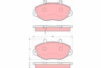 TRW GDB1573 - Lado de montaje: Eje delantero<br>Tamaño de llanta [pulgada]: 14,0<br>Restricción de fabricante: BENDIX<br>Contacto avisador de desgaste: con avisador acústico de desgaste<br>Homologación: E1 90R - 01024/161<br>Altura [mm]: 64<br>Ancho [mm]: 138,8<br>Espesor [mm]: 18,8<br>SVHC: No hay información disponible, diríjase al fabricante.<br>