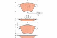 TRW GDB1689 - Lado de montaje: Eje delantero<br>para diámetro disco de freno [mm]: 288<br>Número de PR: 1ZE<br>Restricción de fabricante: ATE<br>Contacto avisador de desgaste: con contacto avisador de desgaste<br>Número de indicadores de desgaste [por eje]: 1<br>Longitud contacto de aviso [mm]: 155<br>Longitud 1 [mm]: 156,4<br>Altura 2 [mm]: 66<br>Espesor [mm]: 20,3<br>Frenos: Pastillas con bajo polvo residual<br>Frenos: también para discos de freno perforados<br>Homologación: E9 90R-02A1062/0931<br>Longitud 2 [mm]: 155,2<br>Altura 1 [mm]: 71,4<br>SVHC: No hay información disponible, diríjase al fabricante.<br>