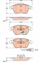 TRW GDB1807 - Lado de montaje: Eje trasero<br>Número de PR: 1KJ<br>Número de PR: 1KV<br>Restricción de fabricante: TRW<br>Contacto avisador de desgaste: no preparado para indicador de desgaste<br>Ancho [mm]: 105,5<br>Altura [mm]: 56<br>Espesor [mm]: 17<br>Artículo complementario / información complementaria 2: con tornillos pinza freno<br>Artículo complementario/Información complementaria: con accesorios<br>Frenos: no para discos de freno cerámica/carbono<br>Frenos: sólo junto con discos de freno de acero<br>Frenos: Pastillas con bajo polvo residual<br>Frenos: también para discos de freno perforados<br>Homologación: E9 90R-02A1148/0750<br>SVHC: No hay información disponible, diríjase al fabricante.<br>