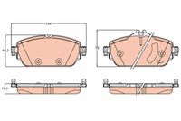 TRW GDB2070 - Lado de montaje: Eje trasero<br>Ancho [mm]: 122,4<br>Espesor [mm]: 16,3<br>Restricción de fabricante: ATE<br>Contacto avisador de desgaste: preparado para indicador desgaste<br>Altura 1 [mm]: 56,1<br>Altura 2 [mm]: 62<br>