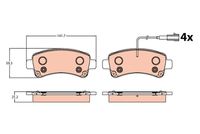 TRW GDB2106 - Lado de montaje: Eje delantero<br>Peso total autorizado [kg]: 3500<br>Carga útil: para carga útil aumentada<br>Restricción de fabricante: BREMBO<br>Ancho [mm]: 169,1<br>Altura [mm]: 69,1<br>Espesor [mm]: 19<br>Contacto avisador de desgaste: con contacto avisador de desgaste<br>Número de indicadores de desgaste [por eje]: 2<br>Artículo complementario/Información complementaria: con accesorios<br>Homologación: E9 90R-01107/1576<br>SVHC: No hay información disponible, diríjase al fabricante.<br>