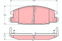 TRW GDB3161 - año construcción hasta: 06/1996<br>Lado de montaje: Eje delantero<br>Restricción de fabricante: AKEBONO<br>Ancho [mm]: 127<br>Altura [mm]: 50,8<br>Espesor [mm]: 16,5<br>Contacto avisador de desgaste: no preparado para indicador de desgaste<br>Sistema de frenos: Akebono<br>Homologación: E1 90R - 01022/032<br>Número de indicadores de desgaste [por eje]: 4<br>