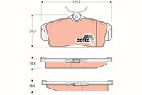 TRW GDB3168 - Lado de montaje: Eje trasero<br>País producción vehículo: Gran Bretaña<br>Restricción de fabricante: TRW<br>Altura [mm]: 57,1<br>Ancho [mm]: 82,2<br>Espesor [mm]: 15,6<br>Contacto avisador de desgaste: no preparado para indicador de desgaste<br>Artículo complementario/Información complementaria: con accesorios<br>Artículo complementario / información complementaria 2: con tornillos pinza freno<br>Homologación: E9 90R 01708/010<br>SVHC: No hay información disponible, diríjase al fabricante.<br>