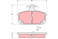 TRW GDB632 - Lado de montaje: Eje delantero<br>año construcción desde: 07/1981<br>Restricción de fabricante: BENDIX<br>Ancho [mm]: 108,8<br>Altura [mm]: 49,6<br>Espesor [mm]: 14<br>Contacto avisador de desgaste: preparado para indicador desgaste<br>Homologación: E9 90R - 01107/147<br>SVHC: No hay información disponible, diríjase al fabricante.<br>