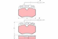 TRW GDB790 - Lado de montaje: Eje trasero<br>Restricción de fabricante: BENDIX<br>Contacto avisador de desgaste: preparado para indicador desgaste<br>Homologación: E2 90R 01125/001<br>Altura [mm]: 54,7<br>Ancho [mm]: 105<br>Espesor [mm]: 11<br>SVHC: No hay información disponible, diríjase al fabricante.<br>