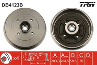 TRW DB4123B - Tambor de freno