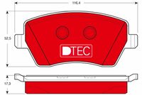 TRW GDB3332DTE - Lado de montaje: Eje delantero<br>Restricción de fabricante: TRW<br>Ancho [mm]: 116,4<br>Altura [mm]: 52,5<br>Espesor [mm]: 17,3<br>Contacto avisador de desgaste: no preparado para indicador de desgaste<br>Artículo complementario / información complementaria 2: con tornillos pinza freno<br>Artículo complementario/Información complementaria: con accesorios<br>Homologación: E9 90R - 01107/754<br>