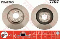 TRW DF4970S - Disco de freno - TRW SINGLE