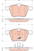 TRW GDB1684 - Lado de montaje: Eje delantero<br>Tamaño de llanta [pulgada]: 16,0<br>Restricción de fabricante: ATE<br>Longitud 1 [mm]: 156,4<br>Altura 1 [mm]: 72<br>Espesor/grosor 1 [mm]: 19<br>Longitud 2 [mm]: 155,2<br>Altura 2 [mm]: 66,7<br>Espesor/grosor 2 [mm]: 20<br>Contacto avisador de desgaste: no preparado para indicador de desgaste<br>Frenos: Pastillas con bajo polvo residual<br>Frenos: también para discos de freno perforados<br>Homologación: E9 90R-02A1062/1434<br>