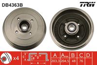 TRW DB4363B - Tambor de freno