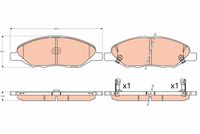 TRW GDB3577 - Lado de montaje: Eje delantero<br>Restricción de fabricante: TRW<br>Contacto avisador de desgaste: no preparado para indicador de desgaste<br>Ancho [mm]: 116,4<br>Altura [mm]: 52,5<br>Espesor [mm]: 17,3<br>Artículo complementario / información complementaria 2: con tornillos pinza freno<br>Artículo complementario/Información complementaria: con accesorios<br>Frenos: Pastillas con bajo polvo residual<br>Frenos: también para discos de freno perforados<br>Homologación: E9 90R-02A1062/0754<br>