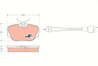 TRW GDB820 - Lado de montaje: Eje trasero<br>Dinámica de frenado / conducción: para vehículos con ABS<br>Restricción de fabricante: ATE<br>Contacto avisador de desgaste: preparado para indicador desgaste<br>Altura [mm]: 37,7<br>Ancho [mm]: 125,2<br>Espesor [mm]: 16,4<br>