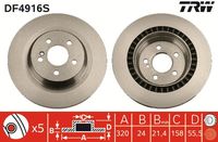 TRW DF4916S - Disco de freno