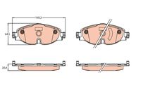 TRW GDB2143 - Lado de montaje: Eje trasero<br>para diámetro disco de freno [mm]: 272<br>Número de PR: 1KE<br>año construcción hasta: 10/2016<br>Restricción de fabricante: ATE<br>Ancho [mm]: 123<br>Altura 1 [mm]: 56,2<br>Altura 2 [mm]: 61,2<br>Espesor [mm]: 16,2<br>Contacto avisador de desgaste: no preparado para indicador de desgaste<br>Homologación: E9 90R-02A0118/3530<br>