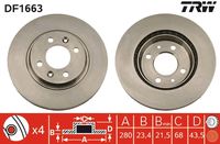 TRW DF1663 - Disco de freno