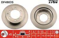 TRW DF4903S - Disco de freno - TRW SINGLE