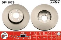 TRW DF4187S - Disco de freno