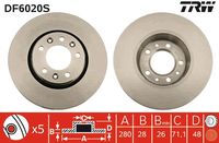 TRW DF6020S - Disco de freno - TRW SINGLE