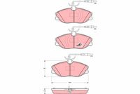 TRW GDB1423 - Lado de montaje: Eje trasero<br>Restricción de fabricante: BENDIX<br>Contacto avisador de desgaste: preparado para indicador desgaste<br>Homologación: E2 90R 01125/001<br>Altura [mm]: 54,7<br>Ancho [mm]: 105<br>Espesor [mm]: 11<br>