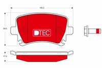 TRW GDB1622DTE - Lado de montaje: Eje trasero<br>Número de PR: 1KD<br>para diámetro disco de freno [mm]: 245<br>Restricción de fabricante: TRW<br>Ancho [mm]: 105,5<br>Altura [mm]: 56<br>Espesor [mm]: 17<br>Contacto avisador de desgaste: no preparado para indicador de desgaste<br>Artículo complementario / información complementaria 2: con tornillos pinza freno<br>Artículo complementario/Información complementaria: con accesorios<br>Frenos: no para discos de freno cerámica/carbono<br>Frenos: sólo junto con discos de freno de acero<br>Homologación: E9 90R - 1120/750<br>