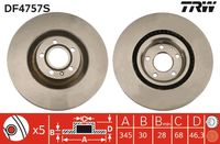TRW DF4757S - Disco de freno - TRW SINGLE
