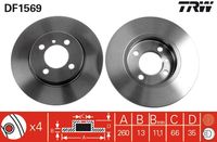 TRW DF1569 - Lado de montaje: Eje trasero<br>Dinámica de frenado / conducción: para vehículos con ABS<br>Tipo de disco de frenos: macizo<br>Diámetro exterior [mm]: 258<br>Espesor de disco de frenos [mm]: 10<br>Espesor mínimo [mm]: 8,4<br>Diámetro de centrado [mm]: 62<br>Altura [mm]: 60<br>Número de orificios: 4<br>Medida de rosca: 15<br>corona de agujeros - Ø [mm]: 100<br>Color: negro<br>Superficie: barnizado<br>Diámetro de tambor [mm]: 160,4<br>Homologación: E1 90R-02 C0204/0283<br>