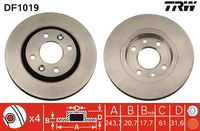 TRW DF1019 - Disco de freno