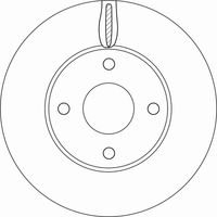 TRW DF6593 - Lado de montaje: Eje trasero<br>Diámetro exterior [mm]: 253<br>Diámetro de centrado [mm]: 63,5<br>Tipo de disco de frenos: macizo<br>Altura [mm]: 41,1<br>Número de orificios: 4<br>Superficie: revestido<br>Espesor de disco de frenos [mm]: 12<br>Espesor mínimo [mm]: 10<br>