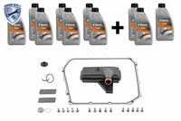 VAICO V103220XXL - intervalo de cambio recomendado [años]: 5<br>intervalo de cambio recomendado [km]: 60000<br>Tipo de caja de cambios: DL501<br>Tipo de caja de cambios: DSG<br>Tipo de caja de cambios: 0B5<br>Tipo de caja de cambios: S-Tronic (DL501)<br>Clase de caja de cambios: Caja automática, 7 marchas<br>Clase de caja de cambios: Transmisión de embrague doble<br>Unidad de cantidad: Kit<br>Artículo complementario / información complementaria 2: con junta tórica<br>Artículo complementario/Información complementaria: con junta<br>Peso [kg]: 2,715<br>