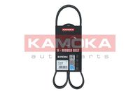 KAMOKA 7016038 - año construcción hasta: 09/2020<br>Unidades accionadas: Alternador<br>Equipamiento de vehículo: para vehículos sin aire acondicionado<br>Material de las bielas: PA (poliamida)<br>Material de las correas: EPDM (Ethylen-Propylen-Dien-Caucho)<br>Color: negro<br>Número de nervaduras: 6<br>Ancho [mm]: 21<br>Longitud [mm]: 799<br>