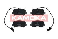 KAMOKA JQ101144 - Lado de montaje: Eje trasero<br>Contacto avisador de desgaste: con contacto avisador de desgaste<br>Sistema de frenos: Brembo<br>Ancho [mm]: 164<br>Altura [mm]: 62<br>Espesor [mm]: 18<br>Número de indicadores de desgaste [por eje]: 2<br>Longitud contacto de aviso [mm]: 303<br>