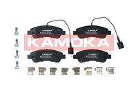 KAMOKA JQ101404 - Lado de montaje: Eje delantero<br>Contacto avisador de desgaste: con contacto avisador de desgaste<br>Artículo complementario/Información complementaria: con accesorios<br>Sistema de frenos: Brembo<br>Ancho [mm]: 169<br>Altura [mm]: 62<br>Espesor [mm]: 19<br>Número de indicadores de desgaste [por eje]: 2<br>Longitud contacto de aviso [mm]: 155<br>