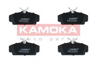 KAMOKA JQ1012192 - Lado de montaje: Eje trasero<br>Contacto avisador de desgaste: excl. contacto de avisador de desgaste<br>Sistema de frenos: Lucas - TRW<br>Ancho [mm]: 82<br>Altura [mm]: 57<br>Espesor [mm]: 14<br>