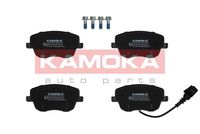 KAMOKA JQ1013324 - Lado de montaje: Eje delantero<br>Contacto avisador de desgaste: con contacto avisador de desgaste<br>Sistema de frenos: ATE<br>Ancho 1 [mm]: 155<br>Ancho 2 [mm]: 156<br>Altura 1 [mm]: 66<br>Altura 2 [mm]: 71<br>Espesor [mm]: 20<br>Número de indicadores de desgaste [por eje]: 1<br>Longitud contacto de aviso [mm]: 145<br>para OE N°: 1K0 698 151<br>