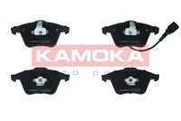 KAMOKA JQ1013530 - Lado de montaje: Eje delantero<br>Contacto avisador de desgaste: con contacto avisador de desgaste<br>Sistema de frenos: ATE<br>Ancho 1 [mm]: 155<br>Ancho 2 [mm]: 156<br>Altura 1 [mm]: 66<br>Altura 2 [mm]: 71<br>Espesor [mm]: 20<br>Número de indicadores de desgaste [por eje]: 1<br>Longitud contacto de aviso [mm]: 145<br>para OE N°: 1K0 698 151<br>